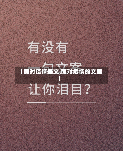 【面对疫情美文,面对疫情的文案】-第2张图片