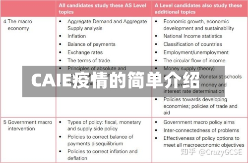 CAIE疫情的简单介绍