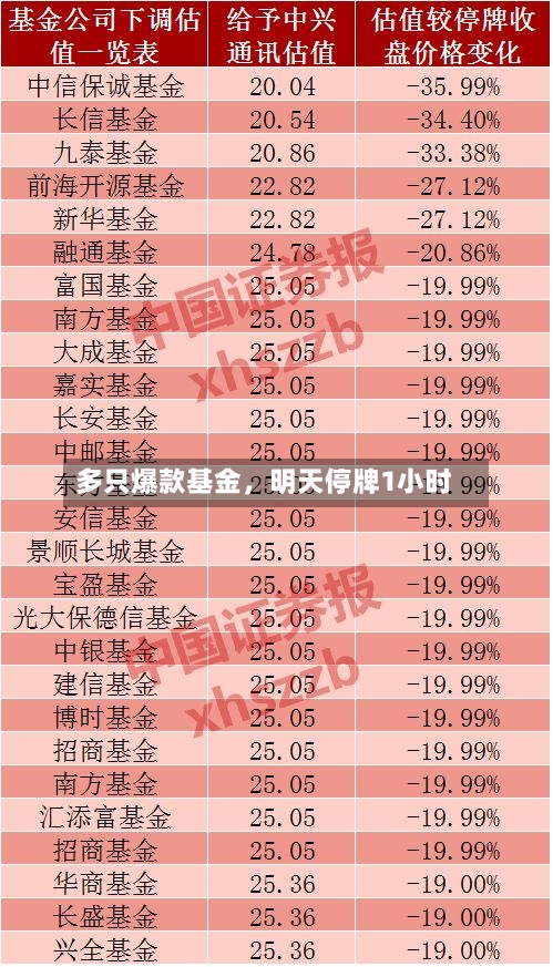 多只爆款基金，明天停牌1小时