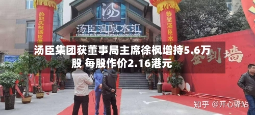 汤臣集团获董事局主席徐枫增持5.6万股 每股作价2.16港元