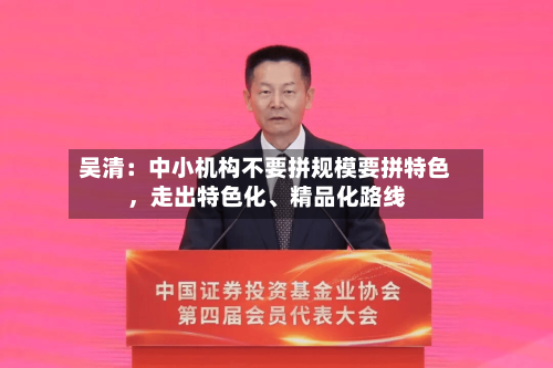吴清：中小机构不要拼规模要拼特色	，走出特色化、精品化路线-第3张图片