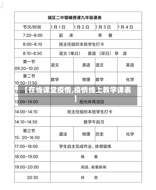 【在线课堂疫情,疫情线上教学课表】