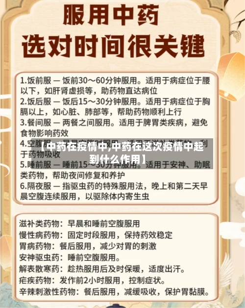 【中药在疫情中,中药在这次疫情中起到什么作用】
