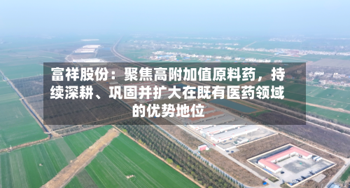 富祥股份：聚焦高附加值原料药，持续深耕、巩固并扩大在既有医药领域的优势地位-第3张图片