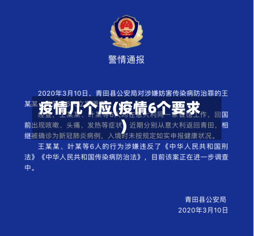 疫情几个应(疫情6个要求)