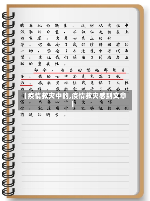 【疫情救灾中的,疫情救灾感到文章】-第2张图片