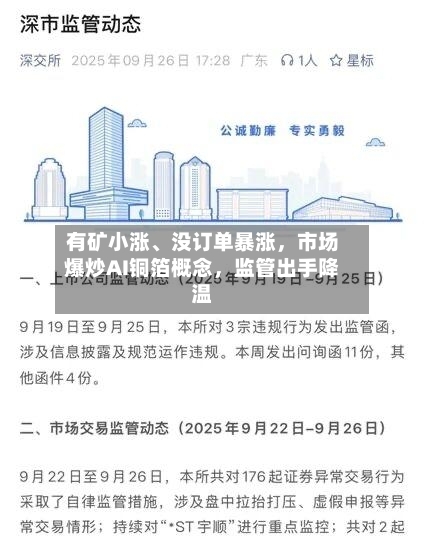 有矿小涨、没订单暴涨，市场爆炒AI铜箔概念，监管出手降温