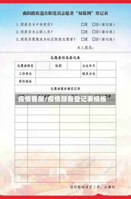 疫情客属/疫情顾客登记表模板