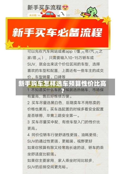 新手购车怎样选车预算性价比高？