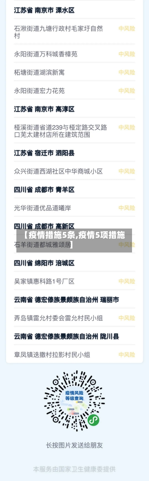 【疫情措施5条,疫情5项措施】