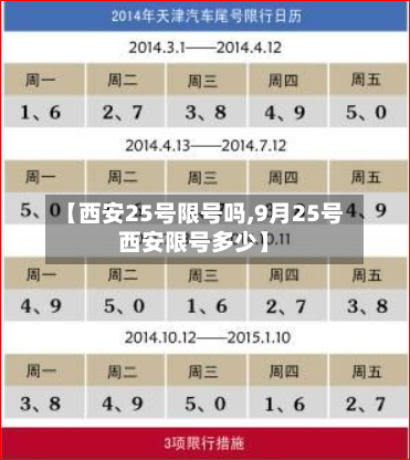【西安25号限号吗,9月25号西安限号多少】