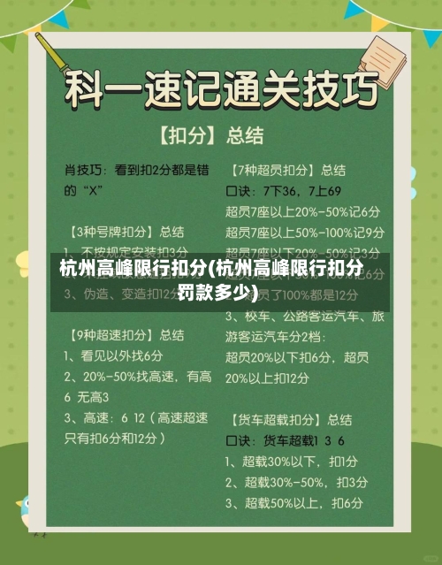 杭州高峰限行扣分(杭州高峰限行扣分罚款多少)-第2张图片
