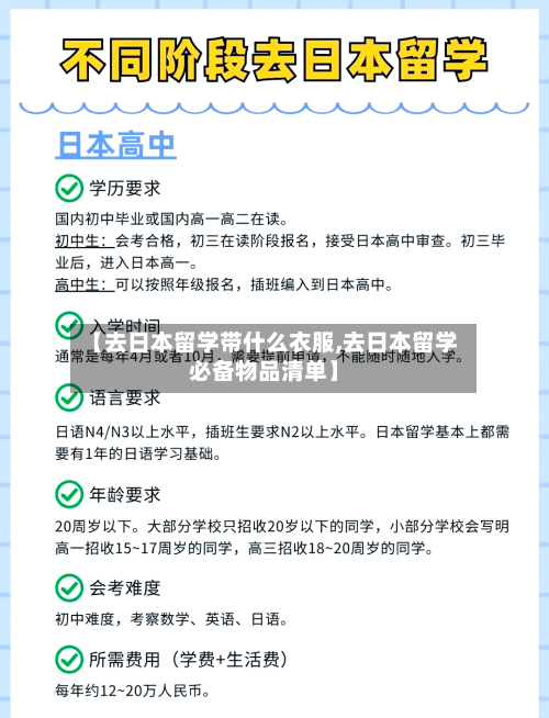 【去日本留学带什么衣服,去日本留学必备物品清单】-第2张图片