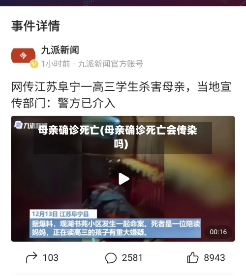 母亲确诊死亡(母亲确诊死亡会传染吗)-第3张图片